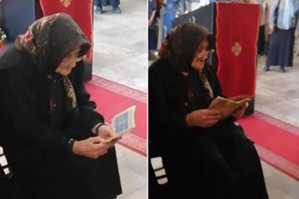 BAKA EVICA (83) ĆE DIRNUTI SVAKOG VERNIKA U SRCE! Snimljena je u crkvi tokom liturgije i raznežila SRBIJU